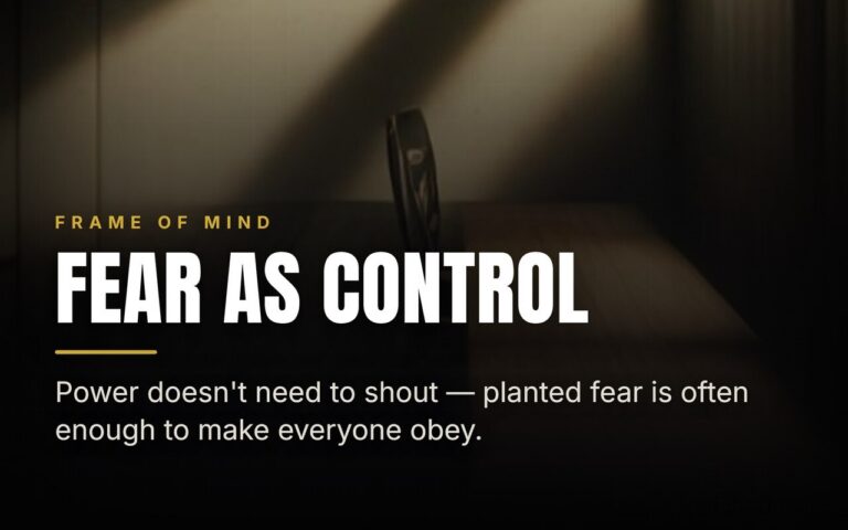 How Fear Becomes a Tool of Control — And How to Resist It